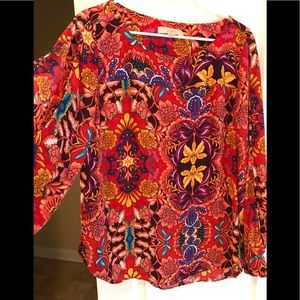 LOFT Long Sleeve Blouse with Arm Cutout Detail